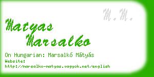 matyas marsalko business card
