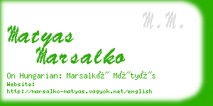 matyas marsalko business card